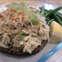 Crab Cake Stuffed Portebello Mushrooms