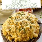 crab stuffed mushroom on a white plate.