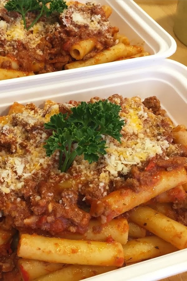 an easy bolognese recipe served over pasta