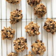 healthy granola cookies on a baking rack