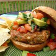 A southwest burger on a bun.