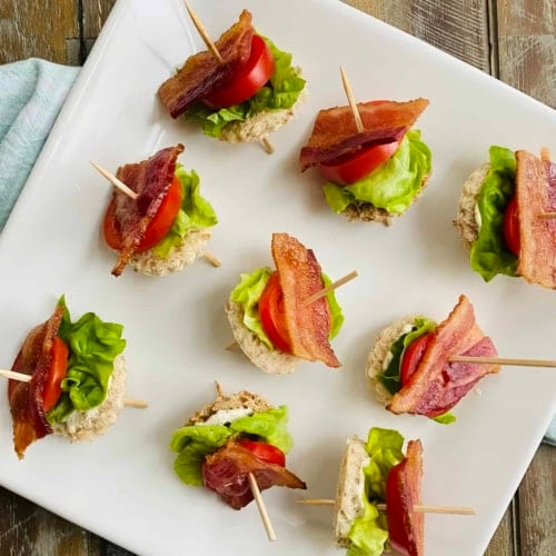 BLT Bites ~ Mini Bacon, Lettuce and Tomato Sandwiches