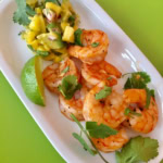 Tequila lime shrimp on a plate.