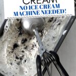 A scooper and ice cream in a loaf pan.