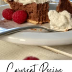 French silk pie slice with fork.