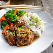 close up of a single serving of a one pan dinner