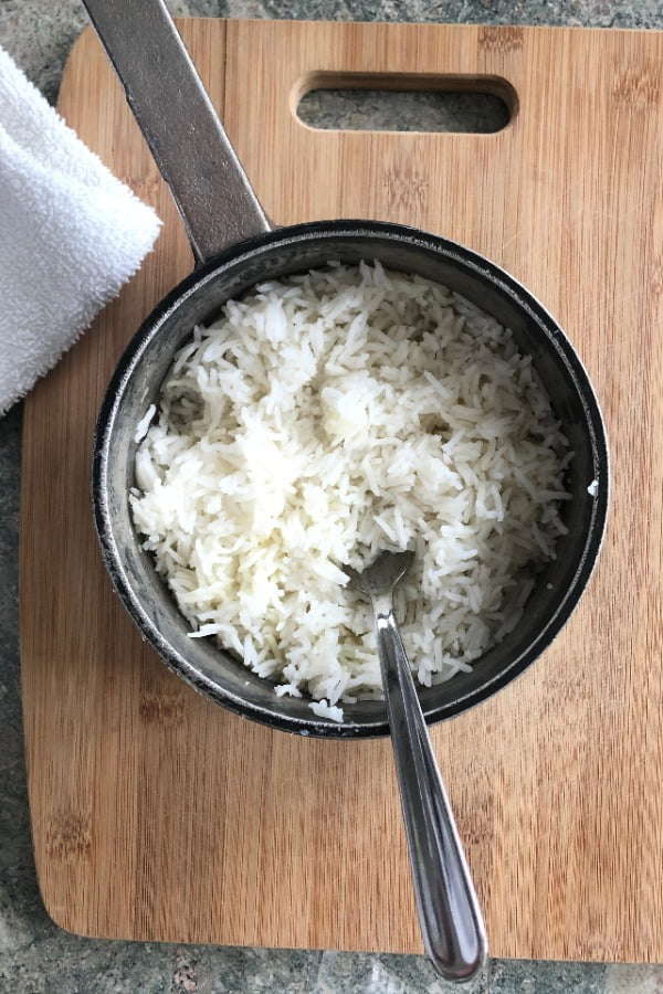 pot of cooked rice