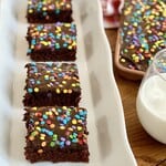 slices of chocolate sheet cake.