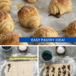 making mini chocolate puff pastry rolls