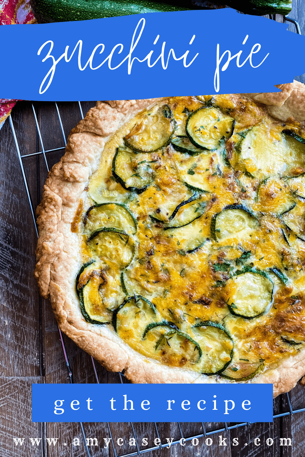 a savory pie with zucchini and fresh herbs