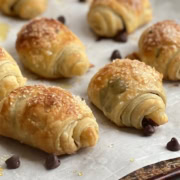 puff pastry rolls filled with chocolate