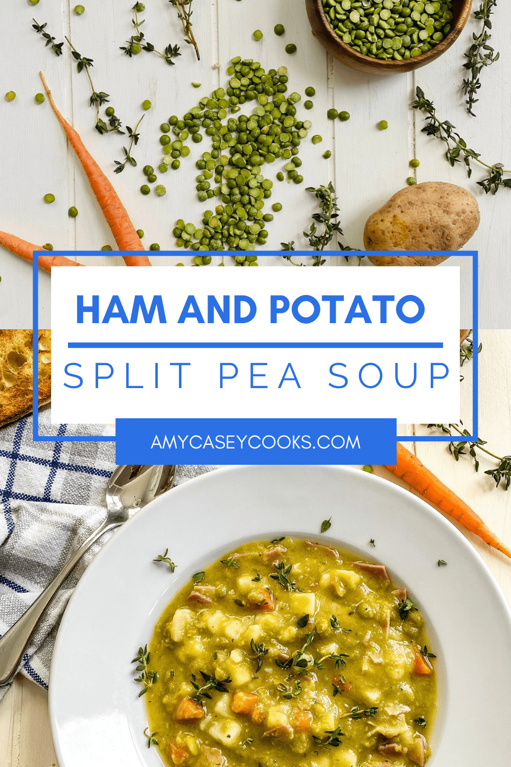 Split pea soup with ham and potatoes.