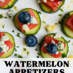 watermelon and cucumber appetizer.