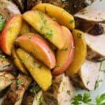 sautéed apples with maple glaze and pork tenderloin