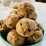 peanut energy balls in a bowl