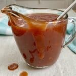 glass pitcher of simple bbq sauce recipe