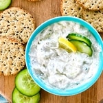 tzatziki dip with cucumbers