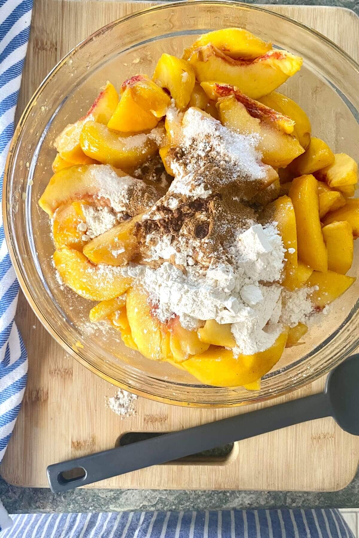 The peach filling for a pie.