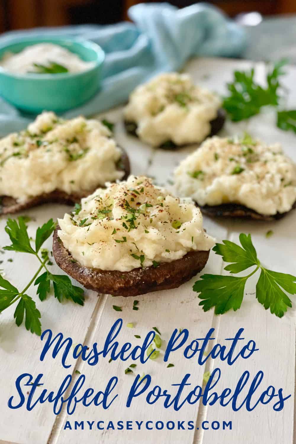 Vegetarian Mashed Potato Stuffed Portobello Mushrooms