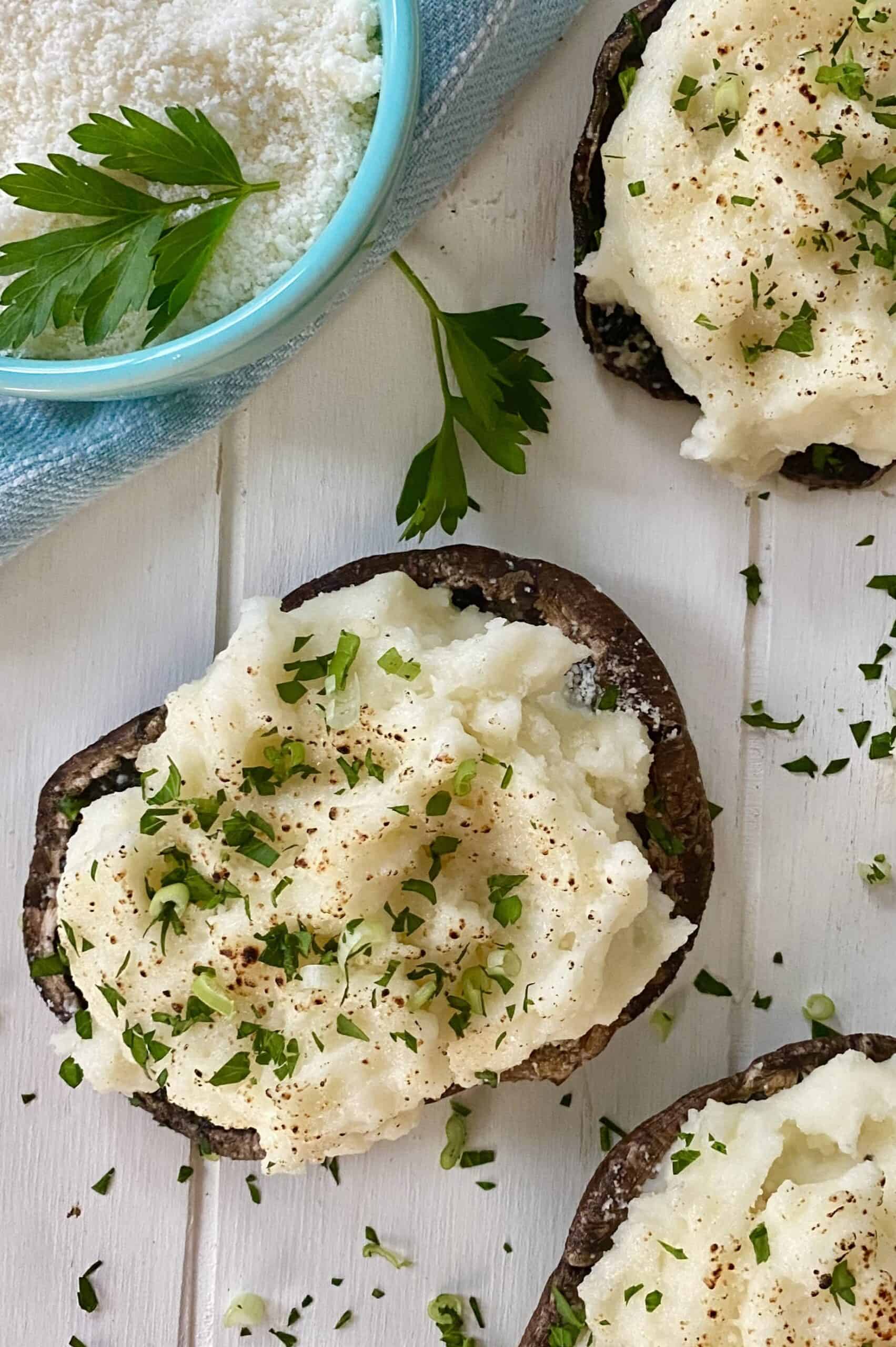Mashed Potato Stuffed Portobello Mushrooms