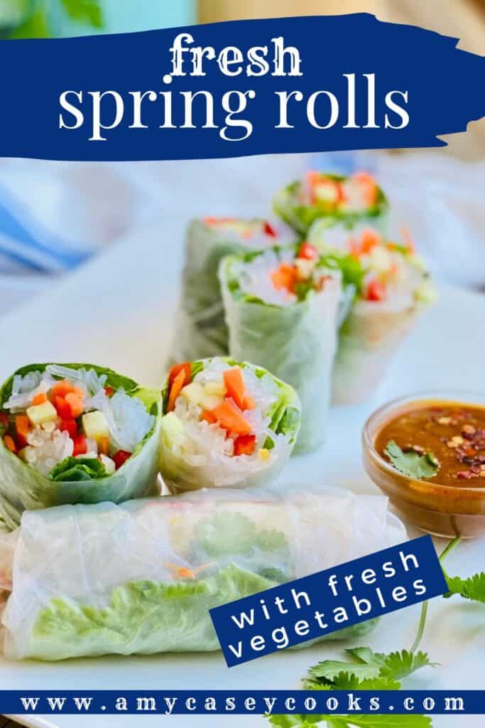 Fresh Vegetable Spring Rolls Recipe with Peanut Sesame Dipping Sauce