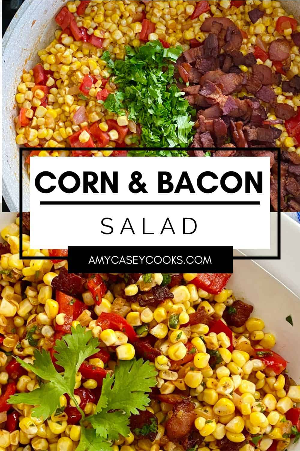 salad with sweet corn and bacon.