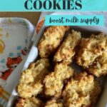 Lactation cookies in a small pan with a baby blanket.