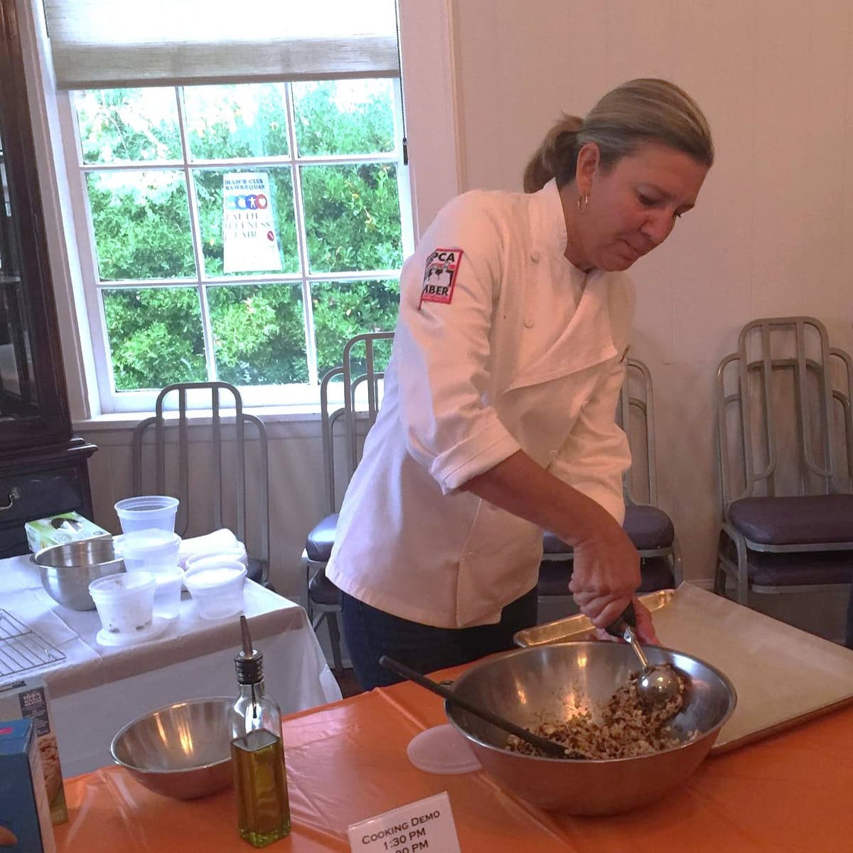 Amy Casey at a cooking demonstration.