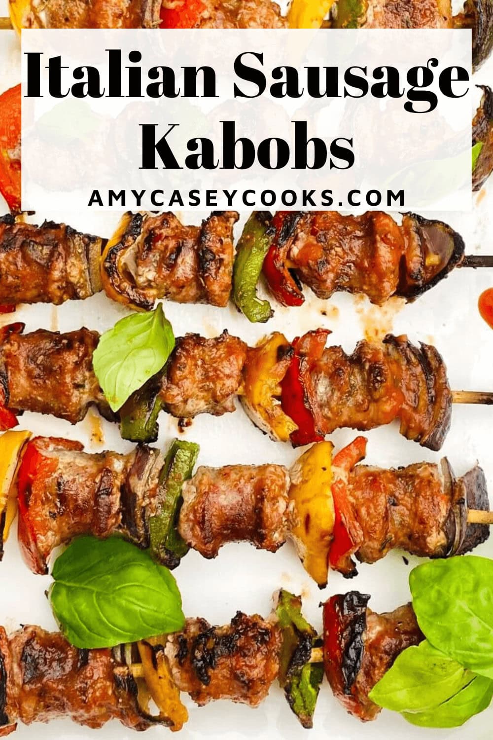 sausage kabobs on a platter.