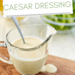 Caesar dressing - no anchovies in a pitcher.