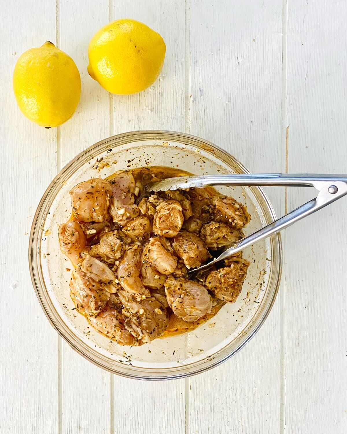 Italian chicken marinating.