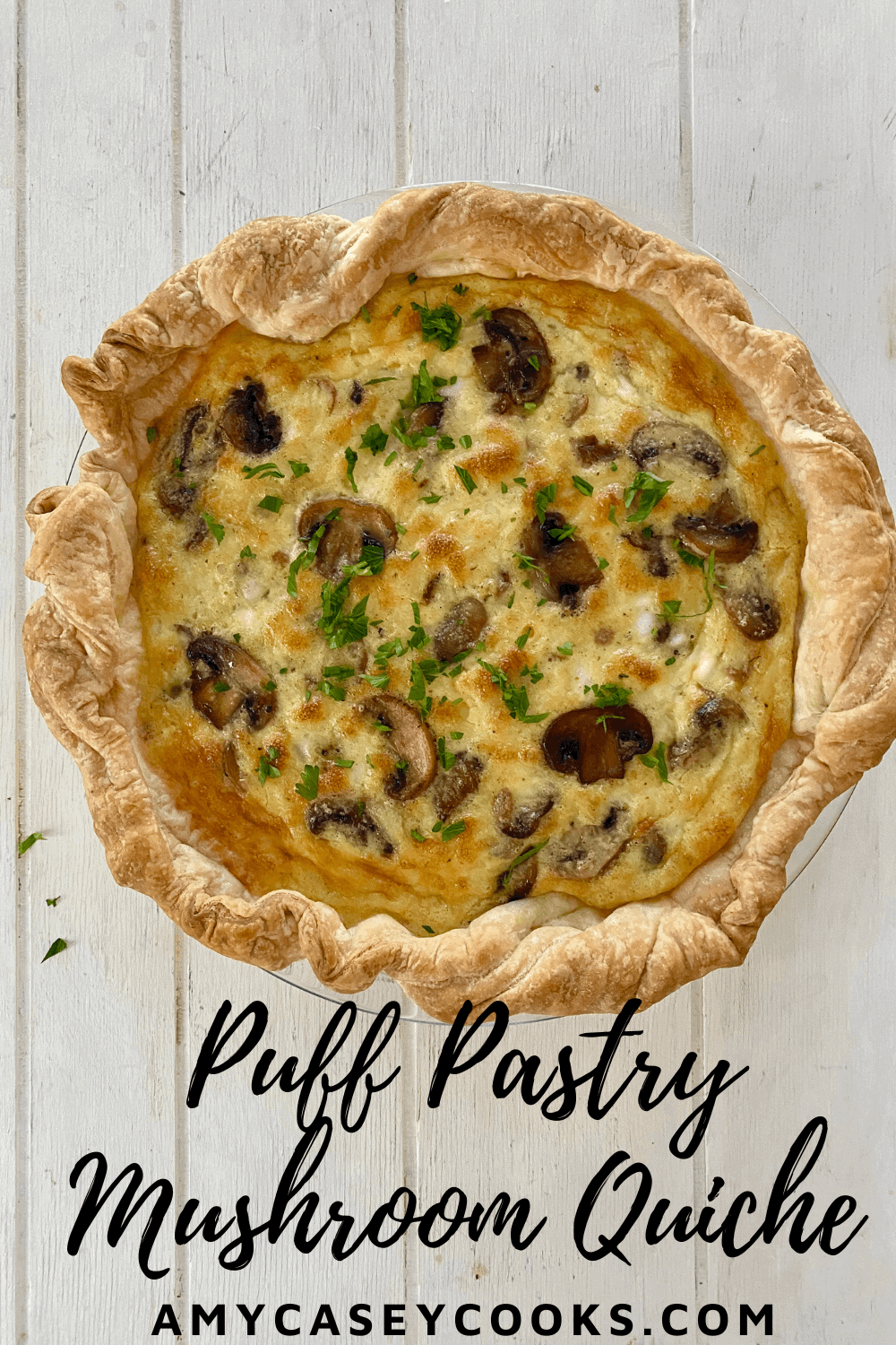 Mushroom Quiche Recipe with Puff Pastry Crust