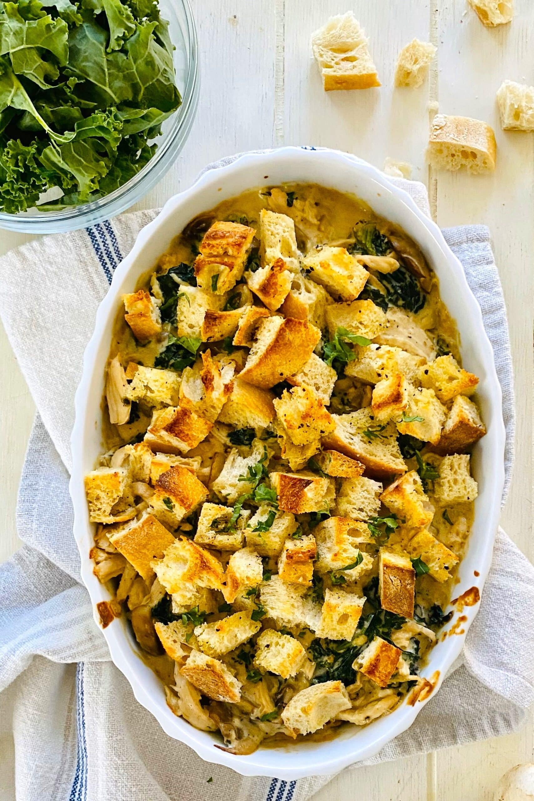 baked chicken and kale casserole.