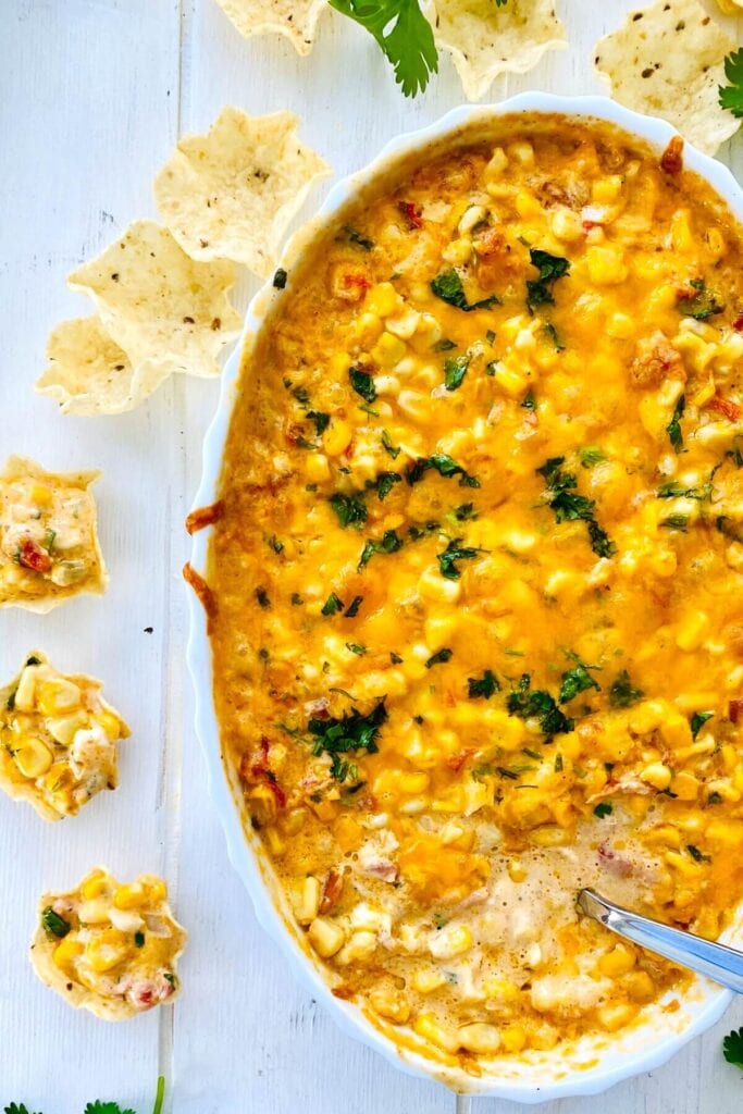 Hot Mexican Corn Dip with Cream Cheese
